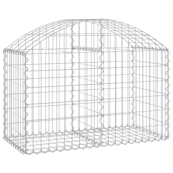 The Living Store buet gabionkurv 100x50x60/80 cm galvaniseret jern -  Plantekrukker