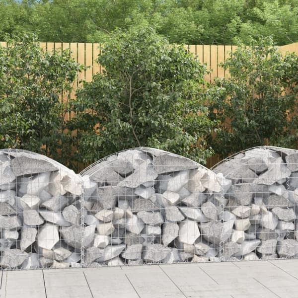 The Living Store buet gabionkurv 100x50x60/80 cm galvaniseret jern -  Plantekrukker