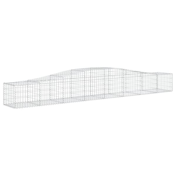 The Living Store Gabion bågformad 400x50x40/60 cm galvaniserat järn -  Krukor & odlingslådor
