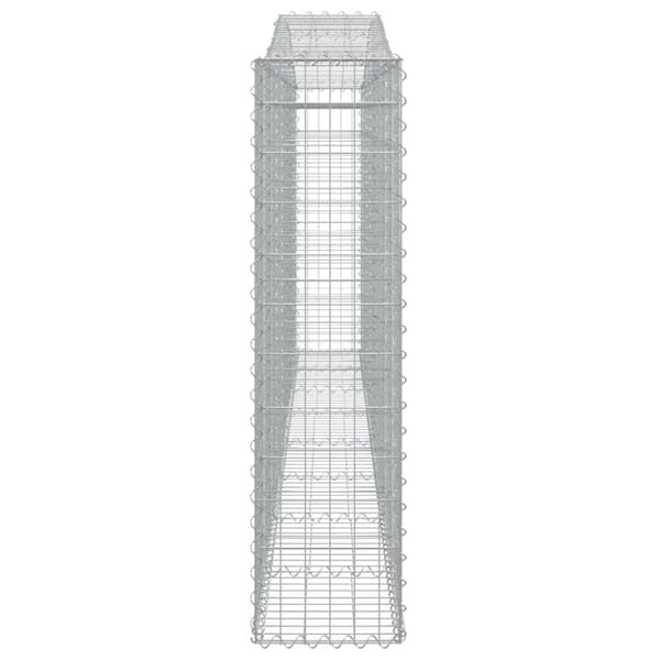 The Living Store buet gabionkurv 400x30x120/140 cm galvaniseret jern -  Plantekrukker