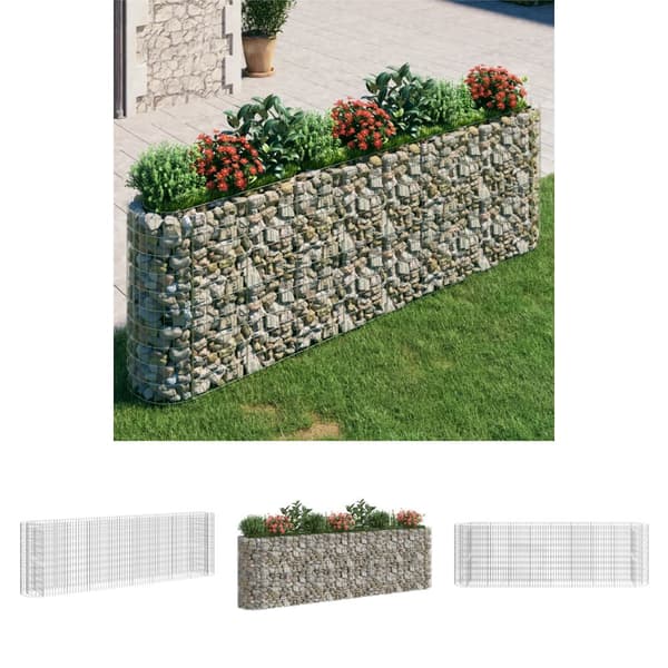 The Living Store gabion-højbed 330x50x100 cm galvaniseret jern -  Plantekrukker
