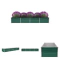 Miniatyrbillede 1 af 8: The Living Store forhøjet plantekasse 320x80x45 cm galvaniseret stål grøn -  Plantekrukker