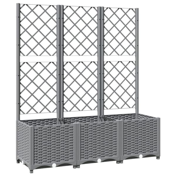 The Living Store Odlingslåda med spaljé ljusgrå 120x40x136 cm PP -  Krukor & odlingslådor