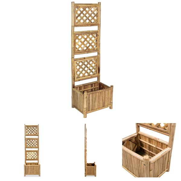 The Living Store forhøjet plantekasse til haven med espalier 40 cm bambus -  Plantekrukker
