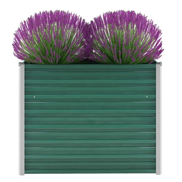 The Living Store forhøjet plantekasse 100x40x77 cm galvaniseret stål grøn -  Plantekrukker