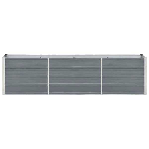 The Living Store forhøjet plantekasse 240x40x45 cm galvaniseret stål grå -  Plantekrukker