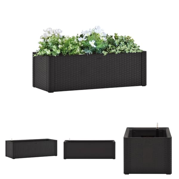 The Living Store højbed med automatisk vandingssystem 100x43x33 cm antracitgrå -  Plantekrukker