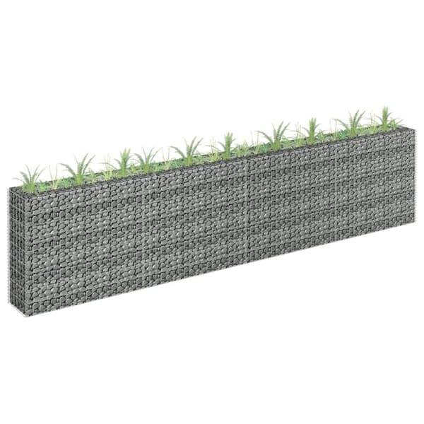 The Living Store Planteringsgabion upphöjd galvaniserat stål 360x30x90 cm -  Krukor & odlingslådor