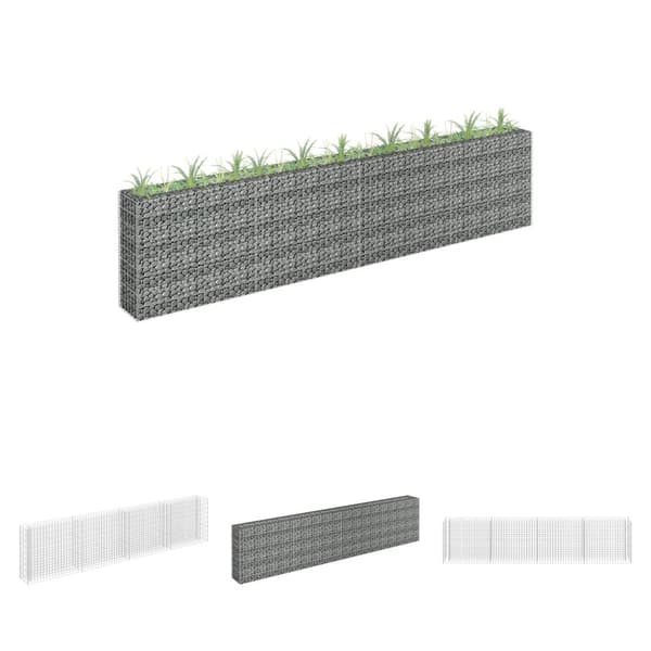 The Living Store gabion-højbed 360x30x90 cm galvaniseret stål -  Plantekrukker