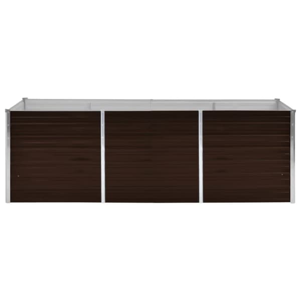 The Living Store hævet plantekasse 240x80x77 cm galvaniseret stål brun - Plantekrukker