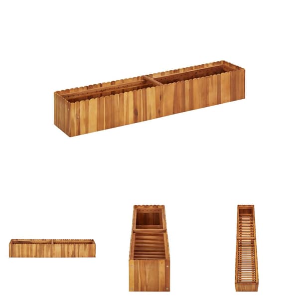 The Living Store højbed 150x30x25 cm massivt akacietræ -  Plantekrukker