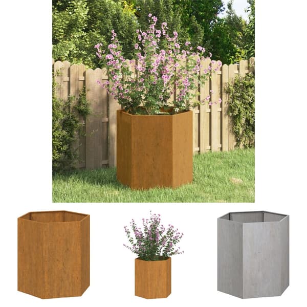 The Living Store plantekasse 40x40x45 cm cortenstål rustfarvet -  Plantekrukker