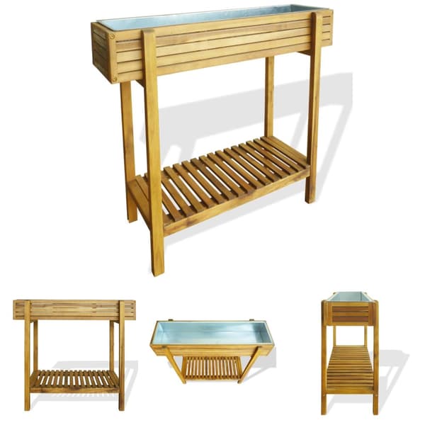 The Living Store Odlingslåda upphöjd massivt akaciaträ och sink -  Krukor & odlingslådor