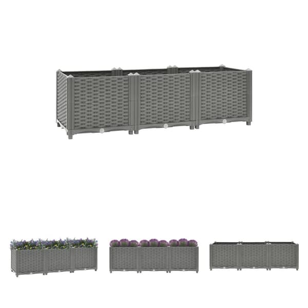The Living Store højbed 120x40x38 cm polypropylen - Plantekrukker