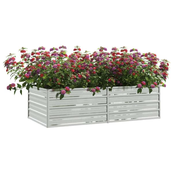 The Living Store højbed 160x80x45 cm galvaniseret stål sølvfarvet -  Plantekrukker