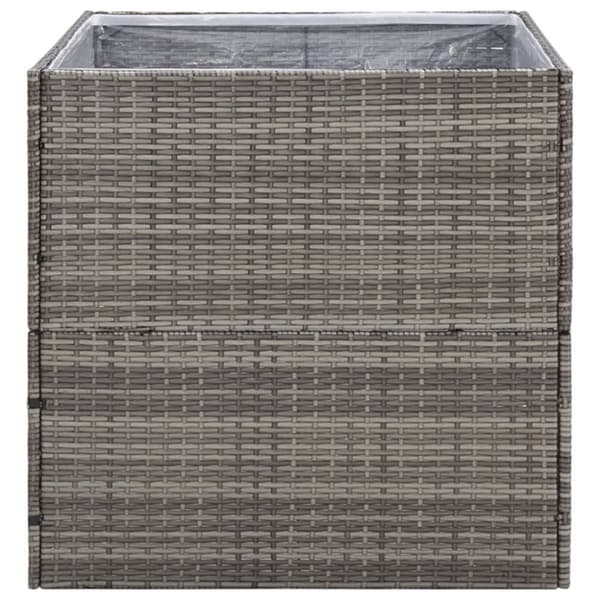 The Living Store plantekasse 80x80x80 cm polyrattan grå -  Plantekrukker
