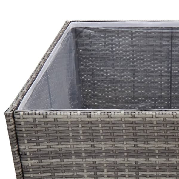 The Living Store plantekasse 80x80x80 cm polyrattan grå -  Plantekrukker