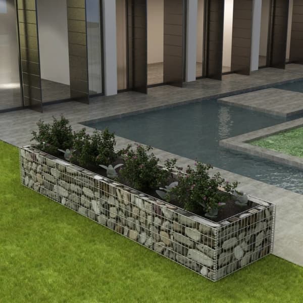 The Living Store gabion-højbed 360x90x50 cm stål -  Plantekrukker