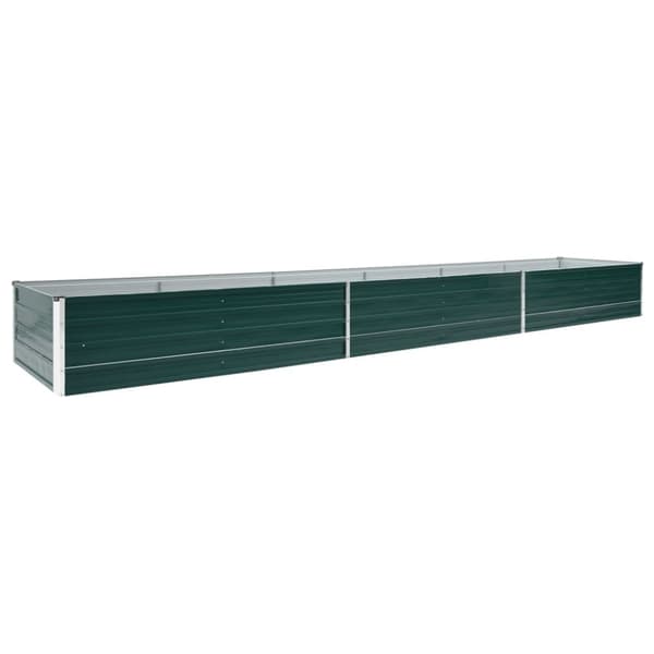 The Living Store forhøjet plantekasse 480x80x45 cm galvaniseret stål grøn - Plantekrukker