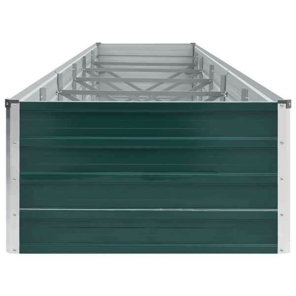 The Living Store forhøjet plantekasse 480x80x45 cm galvaniseret stål grøn - Plantekrukker