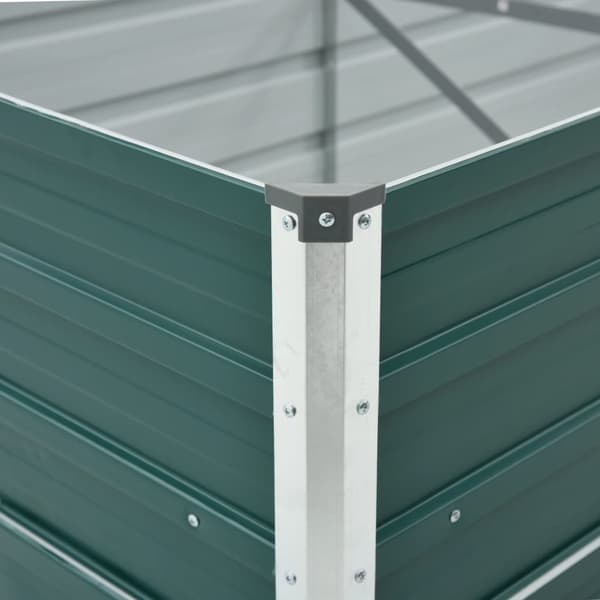 The Living Store forhøjet plantekasse 480x80x45 cm galvaniseret stål grøn - Plantekrukker