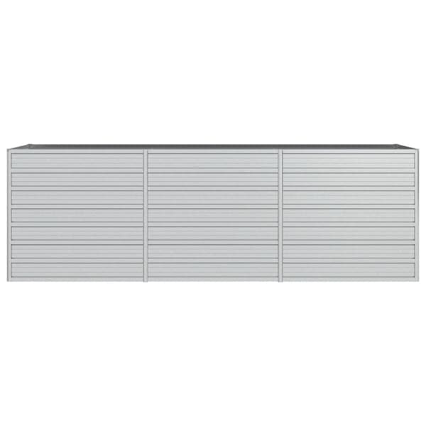 The Living Store højbed 240x80x77 cm galvaniseret stål sølvfarvet -  Plantekrukker