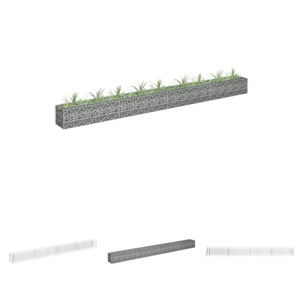 The Living Store gabion-højbed 360x30x30 cm galvaniseret stål -  Plantekrukker