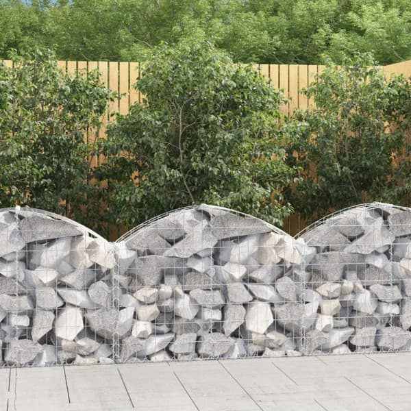 The Living Store buet gabionkurv 100x30x60/80 cm galvaniseret jern -  Plantekrukker
