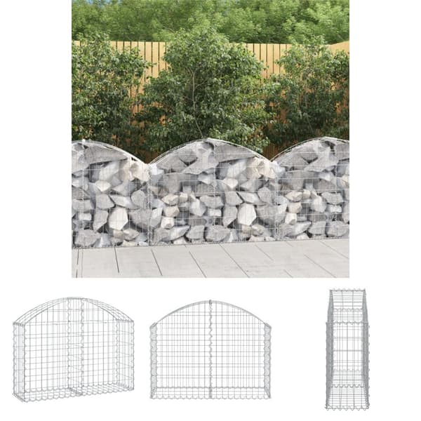 The Living Store buet gabionkurv 100x30x60/80 cm galvaniseret jern -  Plantekrukker