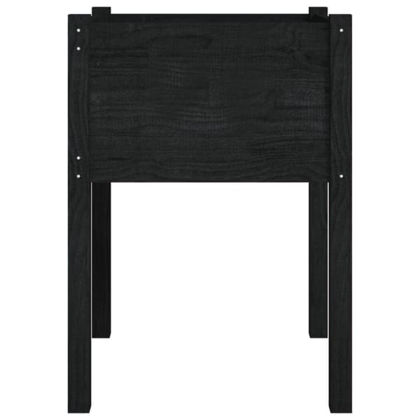 The Living Store plantekasser 2 stk. 50x50x70 cm massivt fyrretræ sort -  Plantekrukker
