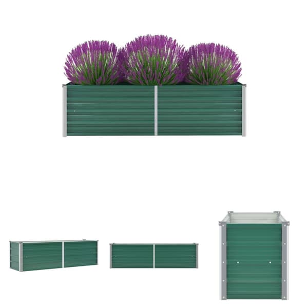 The Living Store Odlingslåda upphöjd galvaniserat stål 160x40x45 cm grön -  Krukor & odlingslådor