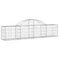 Miniatyrbillede 3 af 6: The Living Store buet gabionkurv 200x30x40/60 cm galvaniseret jern -  Plantekrukker