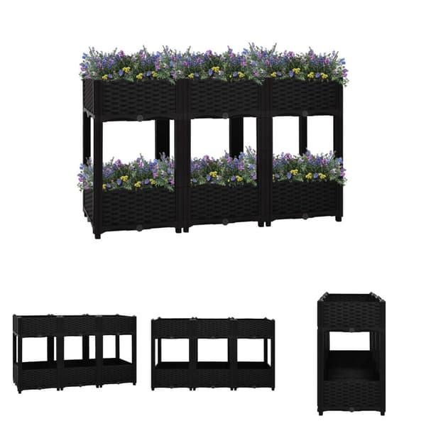 The Living Store Upphöjd odlingslåda 120x40x71 cm polypropen -  Krukor & odlingslådor