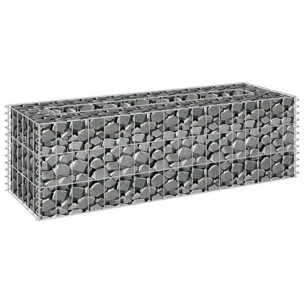 The Living Store Planteringsgabion upphöjd galvaniserat stål 90x30x30 cm - Krukor & odlingslådor