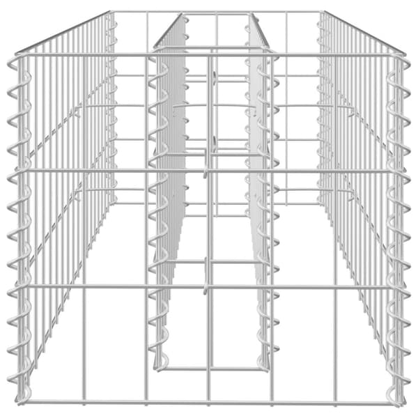 The Living Store Planteringsgabion upphöjd galvaniserat stål 90x30x30 cm - Krukor & odlingslådor