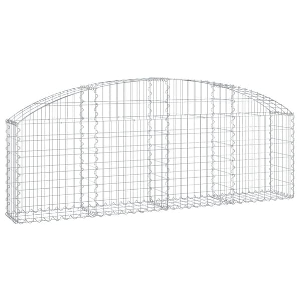 The Living Store buet gabionkurv 200x30x60/80 cm galvaniseret jern -  Plantekrukker