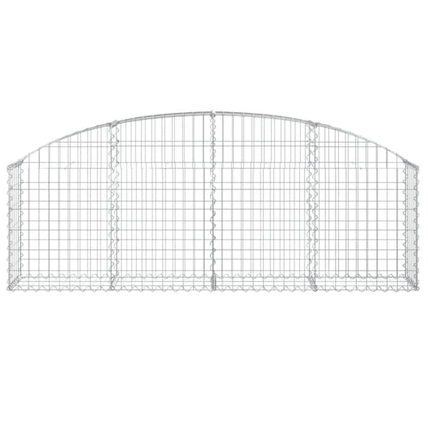 The Living Store buet gabionkurv 200x30x60/80 cm galvaniseret jern -  Plantekrukker