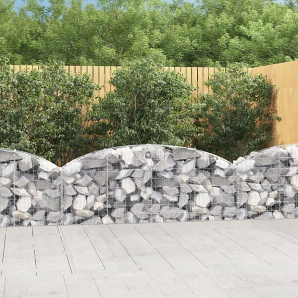 The Living Store buet gabionkurv 200x30x60/80 cm galvaniseret jern -  Plantekrukker