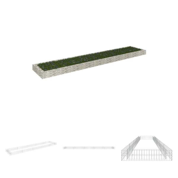 The Living Store gabion-højbed 500x100x20 cm galvaniseret stål -  Plantekrukker