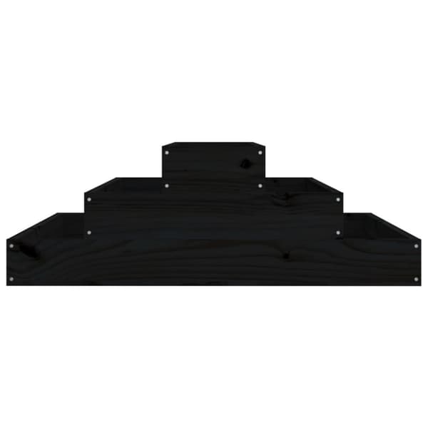 The Living Store plantekasse 80x80x27 cm massivt fyrretræ sort - Plantekrukker