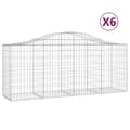 Miniatyrbillede 3 af 7: The Living Store buede gabionkurve 6 stk. 200x50x80/100 cm galvaniseret jern -  Plantekrukker
