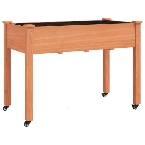 The Living Store plantekasse med foring 118x59x80 cm massivt fyrretræ brun - Plantekrukker