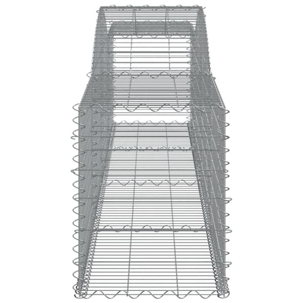 The Living Store buede gabionkurve 2 stk. 400x50x60/80 cm galvaniseret jern -  Plantekrukker