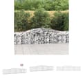 Miniatyrbillede 1 af 7: The Living Store buede gabionkurve 2 stk. 400x50x60/80 cm galvaniseret jern -  Plantekrukker