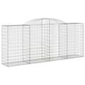 Miniatyrbillede 4 af 7: The Living Store buede gabionkurve 2 stk. 300x50x120/140 cm galvaniseret jern -  Plantekrukker