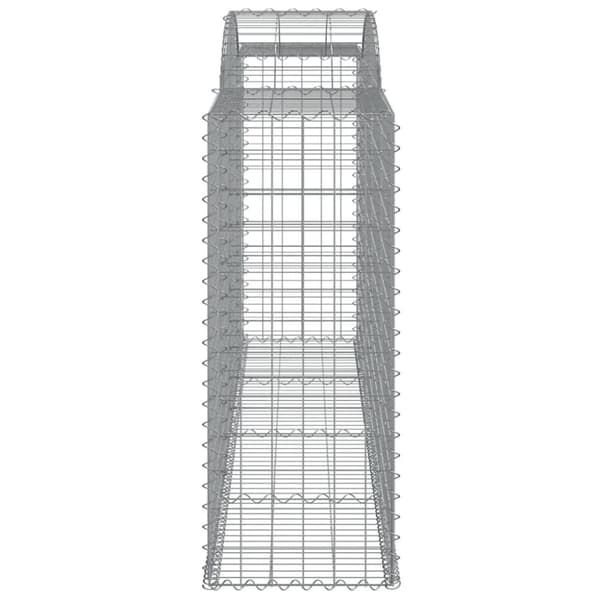The Living Store buede gabionkurve 2 stk. 300x50x120/140 cm galvaniseret jern -  Plantekrukker