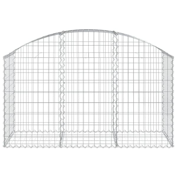 The Living Store buet gabionkurv 150x50x80/100 cm galvaniseret jern -  Plantekrukker