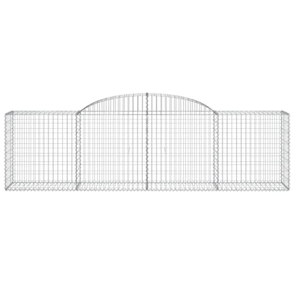 The Living Store buede gabionkurve 7 stk. 300x50x80/100 cm galvaniseret jern -  Plantekrukker