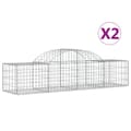 Miniatyrbillede 3 af 7: The Living Store buede gabionkurve 2 stk. 200x50x40/60 cm galvaniseret jern -  Plantekrukker