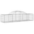Miniatyrbillede 4 af 7: The Living Store buede gabionkurve 2 stk. 200x50x40/60 cm galvaniseret jern -  Plantekrukker